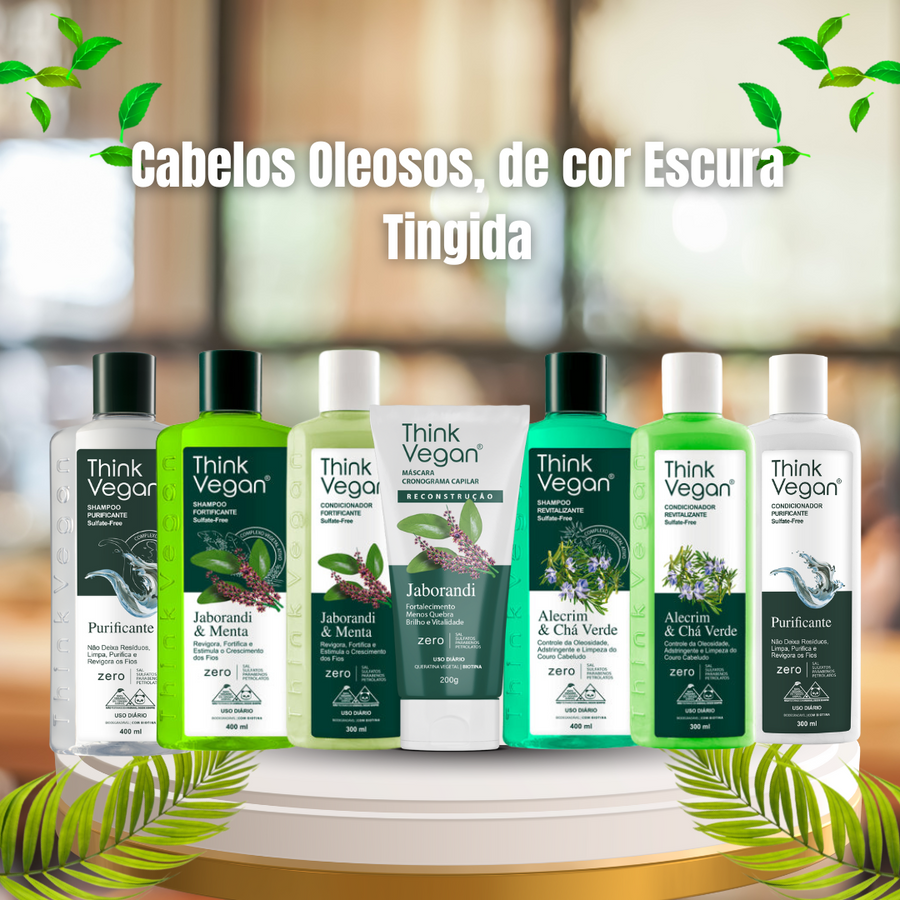 Kit para Cabelos Oleosos, de cor Escura Tingida