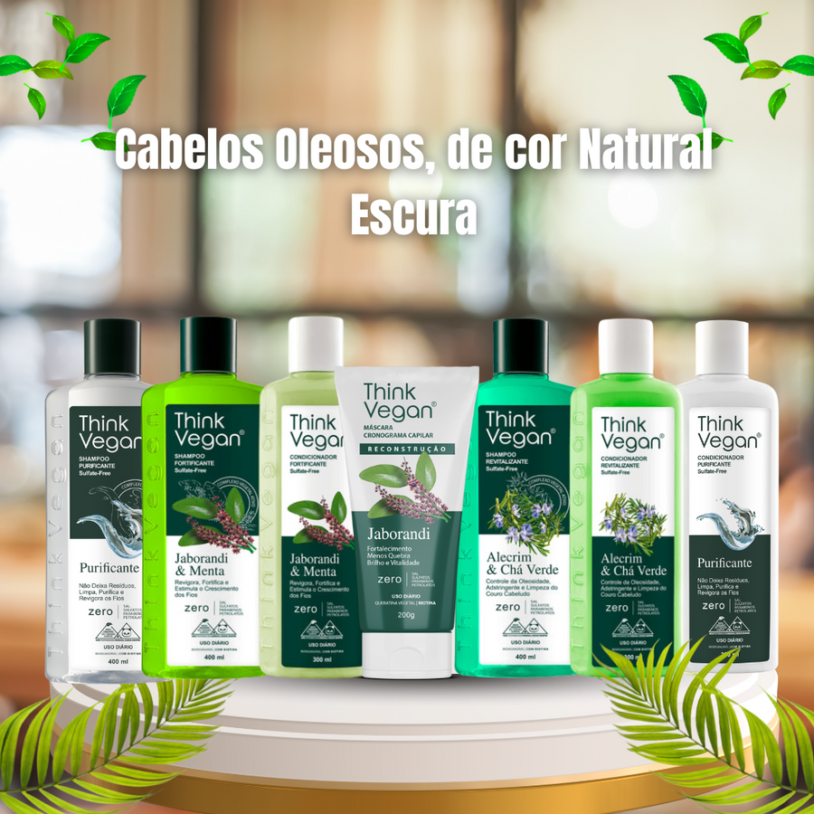 Kit para Cabelos Oleosos, de cor Natural Escura