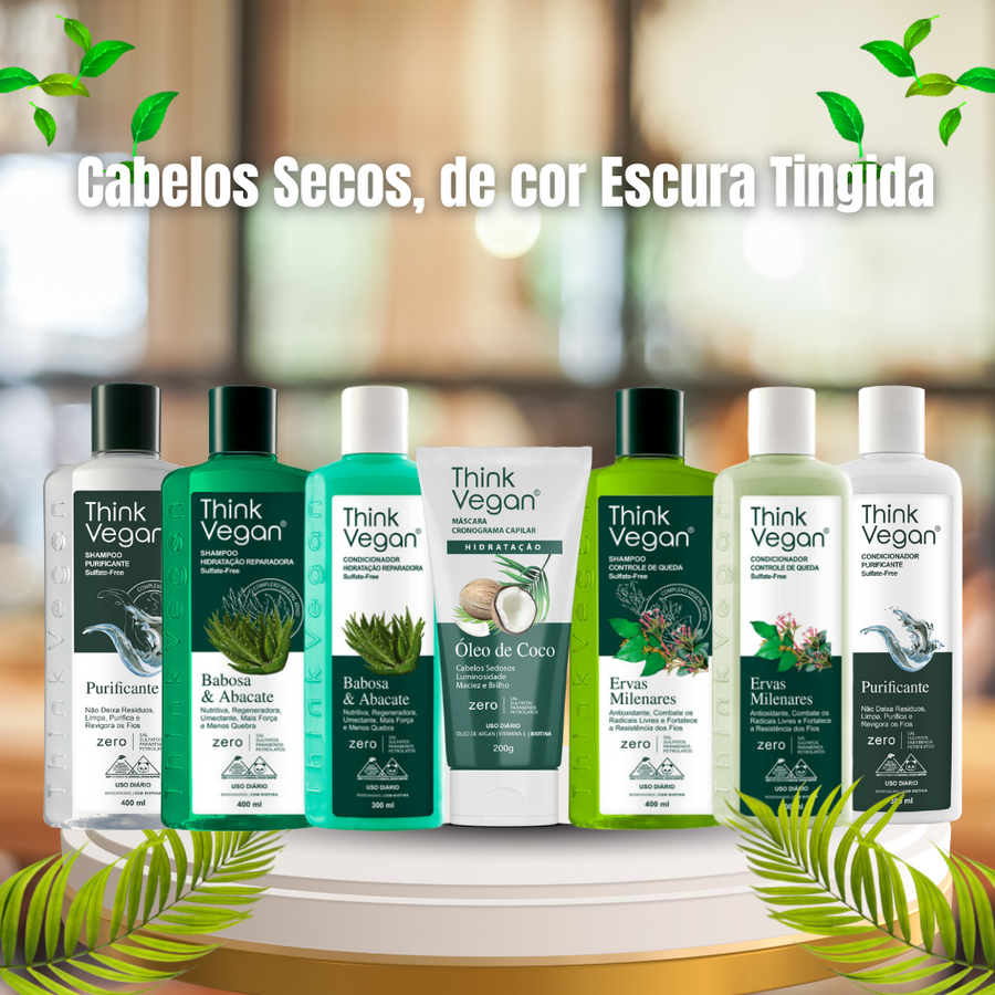 Kit para Cabelos Secos, de cor Escura Tingida