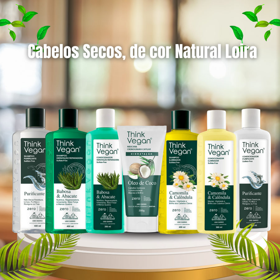 Kit para Cabelos Secos, de cor Natural Loira